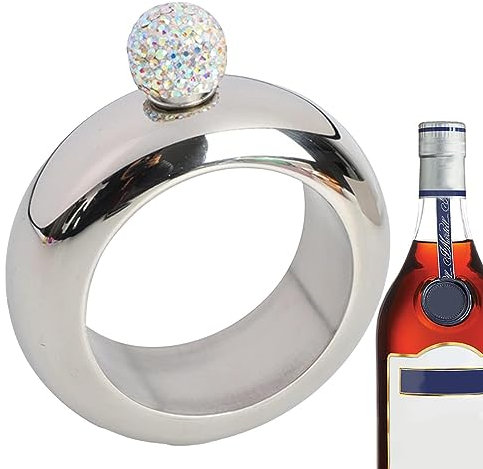 Bracelet en acier inoxydable Hip Flasque - 3,5 Oz Portable Bracelet Hip Flacon | Bracelet en acier inoxydable 304 Bracelet Bracelet Hanche Flacon pour Whisky, Club, musique, Rianpesn