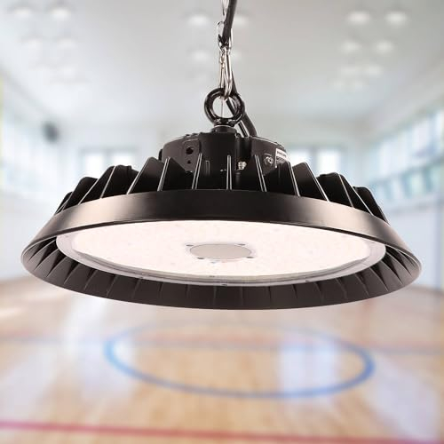 LED High Bay Hallenstrahler 240W mit PREMIUM-Marken-Treiber dimmbar (1-10V) tageslichtweiß 6000K 36.000lm 150lm/W 120° IP65 UFO Industrielampe Werkstattbeleuchtung Ø363xH140mm 5 Jahre Garantie