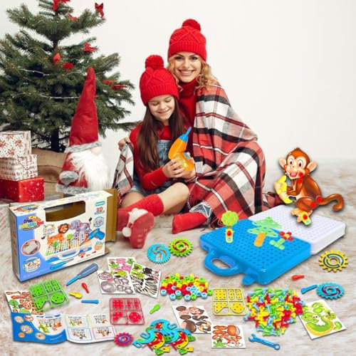 Xwin Kids 289 Pcs DIY Puzzle Construction Electric Drill Toy Building Take Apart STEM Educational Construction Toys for Children