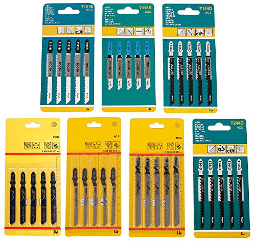 Set di 60 lame universali per seghetto alternativo, taglio dritto e veloce, in acciaio al carbonio, compatibili con Festool, Bosch, Dewalt, Hitachi, Milwaukee, Makita, per il taglio di legno,