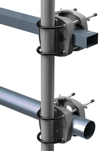 4smile Sonnenschirmhalter Balkongeländer SunnyEasy 2er Set - Sonnenschirm Halterung Balkon, flexibel montierbar - Schirmhalterung Balkongeländer ersetzt Sonnenschirmständer Balkon, Anthrazit