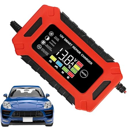 Chargeur de Batterie de Moto, chargeurs de Batterie | Mainteneur de Batterie Intelligent et entièrement Automatique 12 V,Chargeur de Batteries Lithium-ION avec Compensation de Température,
