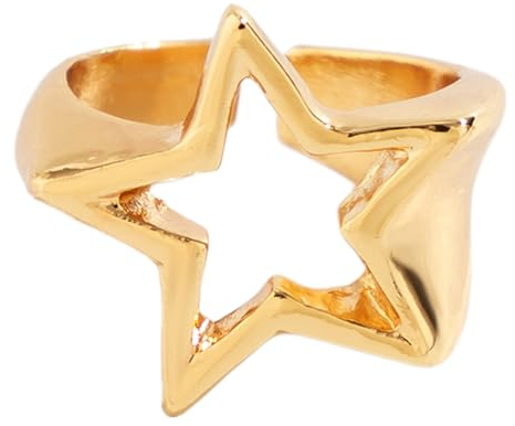 YIGZYCN Stilvoller geometrischer Stern-Finger-Schmuck, verstellbar, unregelmäßiger Sternring, geometrische Ringe für Egirls und Modeliebhaber