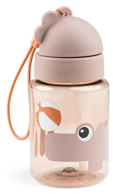 Done by Deer Strohhalmflasche Croco Playground Rosa - Auslaufsichere Trinkflasche 280 ml - Flasche: Tritan. Mundstück: 100% Silikon in Lebensmittelqualität. Deckel: PP. Strohhalm: PE