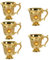 Amosfun 5St Trinkglas Getränkekelch Kommunion Tassen kompakter Schnapsbecher Retro-Tasse Anti-Bruch-Becher kaffeekännchen kaffeekessel Wohnaccessoire kleiner Weinbecher Metall Golden