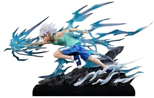Qiancc Killua Zoldyck Figur Statue Anime Stehend Figuren PVC Actionfigur ModellDesktop Heimekoration Anime Sammelstücke Geschenke für Fans 18cm