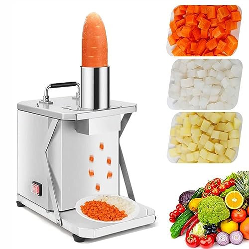 Commercial Vegetable Dicer Adjustable Vegetable Slicer Electric Vegetable Slicer, Vegetable Dicer Machine, Commercial Fruit Slicer, Vegetable Cutter, Professional Electric Dice Cutter for Ki