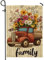 Vintage-Gartenflagge, rustikaler roter LKW mit Blumen, Heimdekoration, saisonale Rasendekoration, doppelseitiges Banner für Familie, 30,5 x 45,7 cm