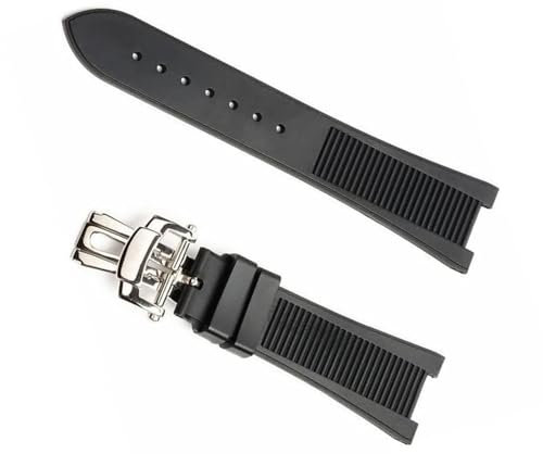 GSZCCZS Gummi-Silikon-Faltschließe-Uhrenarmbänder für PATEK Philippe-Armband Nautilus-Serie-Uhrenarmband 25 mm