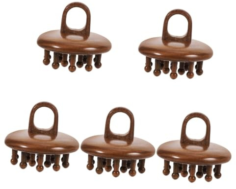FRCOLOR 5 Stück tragbarer Holzkamm wide tooth comb handarbeitskorb haarbürste für dünnes haar Kopfmassagekamm Entwirrer großer Zahnkamm stabiler Holzkamm tragbarer Kamm Grünes Sandelholz