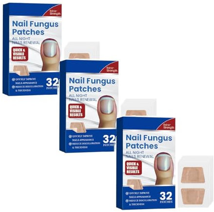 Nagelpilz-Pflaster Patch, Schnellwirkende Behandlung Gegen Fußnagelpilz - Mit Pflanzenextrakten - Sichtbare Ergebnisse in 2-4 Wochen - Für Gesunde Und Glatte Nägel (3PCS)