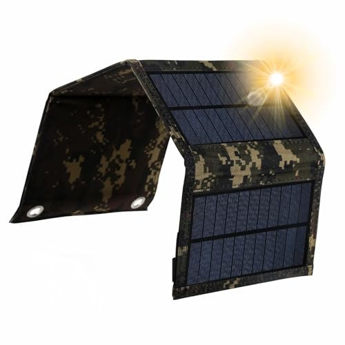 Jadeshay Faltbares Solarpanel 20W Solarpanel Ladegerät USB 5V Solar Panel Camping for Telefon, Laptop
