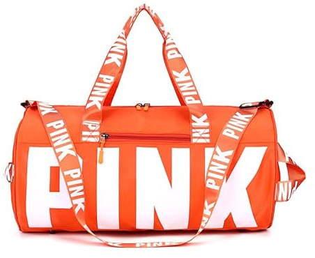 Sporttasche mit Nassfach Frauen Reisetasche Weibliche Fitness Training Duffle Bag für Reise Große Kapazität wasserdichte Fitnessstudio Sporttasche(Orange)