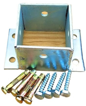Stainless Steel Square Railing Post Anchors Base - Bolt Down Bracket for Deck, Pergola,(140x140mm)
