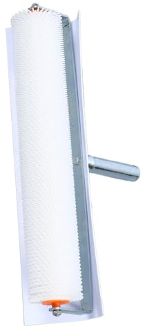 Jiawu Spiked Aeration Roller, 500mm Width Self Levelling Screed Roller for Latex Floor Smoothing, Plastic Spike Screeding Leveller with Splash Guard and Handle Hole for Concrete Cement
