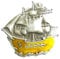 Buckle Piraten-Schiff, Dreimaster - Warship - Gürtelschnalle