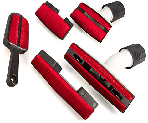 MULTIDUESE das ORIGINAL Staubsauger Düsen Set 5-teilig: FQP ideal als Tierhaarentferner, Fussel/Flusen und Polsterdüse mit Wechseleinsatz + Handbürste! Staubsaugerdüsen 100% Made in Germany