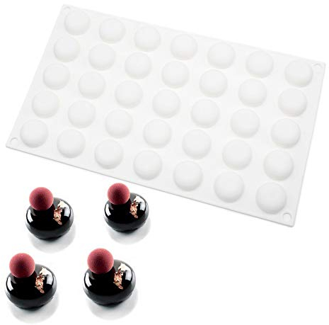 Moule de Gâteau Mousse, moules En Silicone pour Glace Chocolat Pâtisserie Dessert, 35 Trous Forme de Ronde