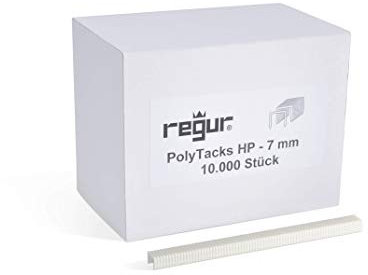 REGUR PolyTacks HP Kunststoff-Heftklammern, 10.000 Stück in der Länge 7mm für Holzetikettierung, Baumstamm-Etikettierung, Forstwirtschaft u.v.m.