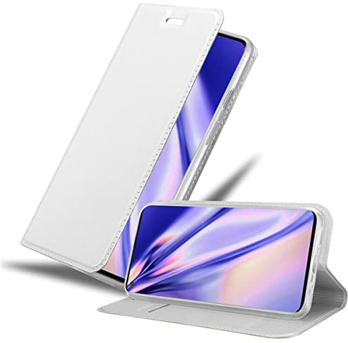 Cadorabo Hülle kompatibel mit OnePlus 8 aus Premium Kunst Leder Flip Klappbare Stoßfeste Magnetische [Standfunktion] [Kartenfächern] Cover Hülle für OnePlus 8 Tasche in Silber