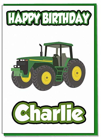 AK Giftshop Geburtstagskarte, Motiv: grüner Traktor, personalisierbar