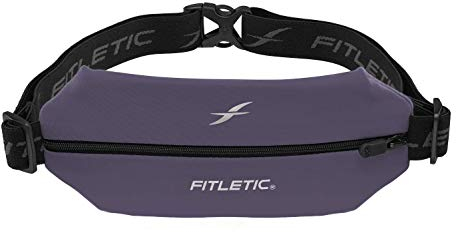 Fitletic Active Lifestyle Bauchtasche & Mini-Sport-Laufgürtel für Damen und Herren, leicht, flaches Profil und schlankes Design, ultraweiche, erweiterbare Lycra-Tasche, passend für alle Handys,