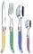 Laguiole Production - Ménagère 24 pièces - Set de Couverts de Table Acier INOX et ABS pour 6 Personnes - Solidité Extrême - Compatible Lave-Vaisselle - Manche Ergonomique - Couleurs Assorties