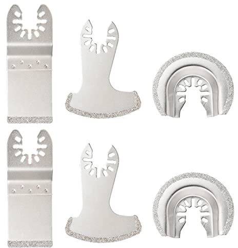 Ettonsun 6 Pcs Diamond Oscillating Multi Tool Blades for Grit Grout Removal, Cleaning Mortar