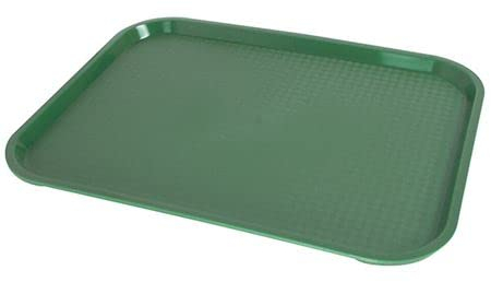Acense Fast Food Tray 26 X 34 cm Polypropylene, Plastic Rectangular Restaurant Serving Tray, Commercial and Home Use (Green)