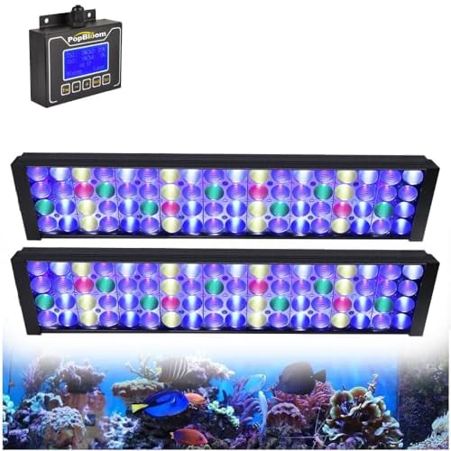 PopBloom WiFi Meerwasser Aquarium led volles Spectrum Aquarium Lampe Für 110-140cm Aquarium Tank Marine Aquarium Led Riff Korallen led Tank Licht Hertz54