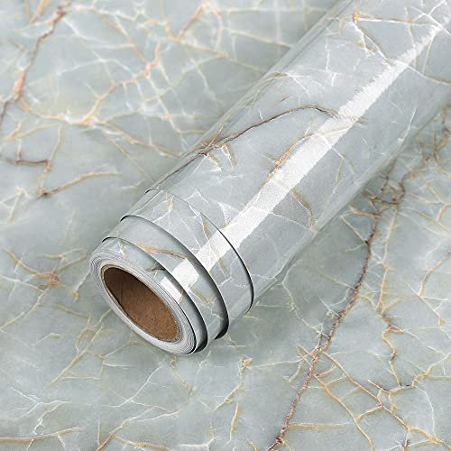 Bathroom Wallpaper, Vintage Grey Yellow Stone Effect Pvc Peel And Stick Wallpaper Film Waterproof Sticky Vinyl Furniture Foil For Apartment Renovation For Furniture Kitchen,8Mx0.6M(315X23.6Inch)