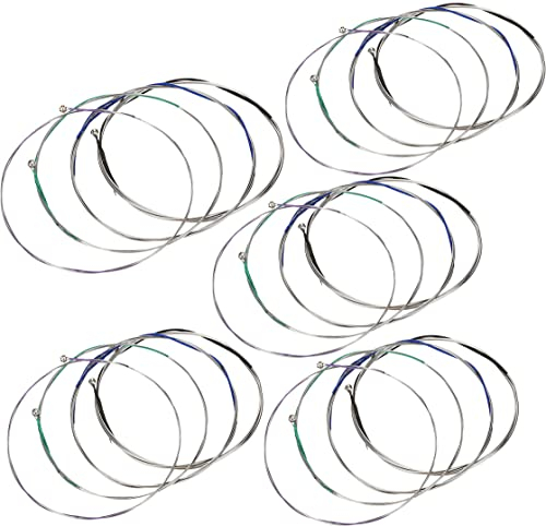 TUOREN 5 Packungen Violinensaiten Komplettset (G-D-A-E) Universalsaiten für 4/4-3/4 Geige Edelstahlkern mit vernickeltem Kugelende