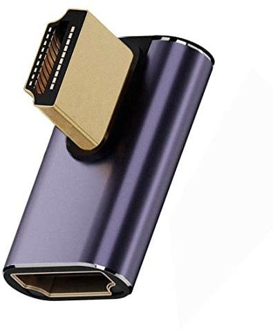 chenyang Adaptador convertidor CY HDMI 2.1, HDMI Macho a Hembra, 90 Grados, ángulo Izquierdo, Perfil bajo, Adaptador convertidor de extensión UHD