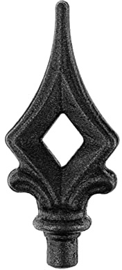 GAL - INDUSTRIAL 10 Stück Zaunspitze 100x45mm (HxB) | Zierspitze 12mm Alpha | Metallspitze Zaundekoration Zierelement Schmiedeeisen