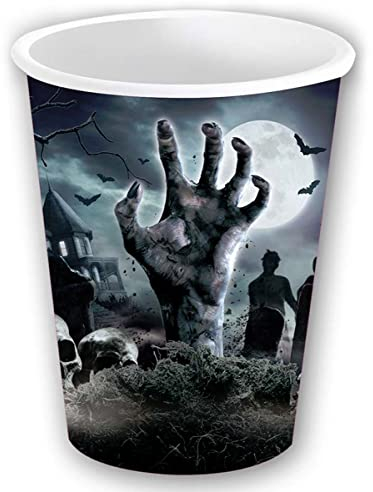 Horror-Shop Vasos De Papel De Halloween Zombie Graveyard 6pcs.