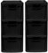 Set of 2 - Small Plastic Rattan 3 Drawer Mini Storage Tower Unit Home Office Desktop Table Top (Black)