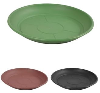 Jardin202 - Maceta Mediterranea Circular de plástico para Plantas y Flores | Drenaje incorporados | Plato - Diámetro: Desde 50 hasta 60 cm (Verde)