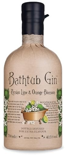 Bathtub Gin Persian Lime and Orange Blossom, 70cl - Double-Infused 40.3 Percent ABV Flavoured Craft Gin with Citrus Notes - Hand-Crafted British Gin