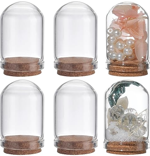 SUNNYCLUE 20 cloche Cloche en Verre de 8 ml avec Base en Liège de 1.28,{6} cm, Petites Bouteilles Transparentes, Mini Bouteilles, Bocaux Décoratifs, Vitrine pour Noël, Décoration D'Intérieur, Fleurs S