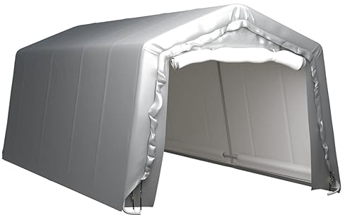 Camerina Carpa de Almacenamiento Acero Gris Garaje Exterior para Coche Tienda Cocina Camping 300x600 cm