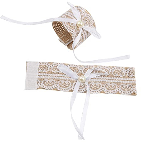 TORR 20 Stück Spitze Serviette Ring Schnalle, Natürliche Jute Tisch Sackleinen Serviette Ring, Hochzeit Bankett Party Dekoration Zubehör