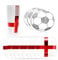 England Football Party Set - 40pc Set - England Flag Square Paper Plates, England Flag Paper Cups and Football Shaped Napkins - English Sport Supporters Party Tableware Set