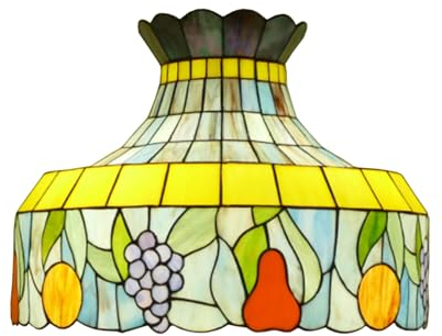 BOTOWI 20 Zoll Tiffany Lampenschirm Ersatz nur Buntglas Lampenschirme Vintage handgemachte gelbe Traube Birne Lichtabdeckung für Tischlampe Stehlampe Pendelleuchte