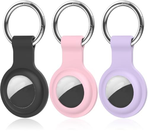 3 Pezzi airtag mela,Accessori Porta Air tag per Chiavi - Custodia per Bagagli, Zaini, Animale Domestico, Portafoglio - Airtag Portachiavi,Tracker per Zaini