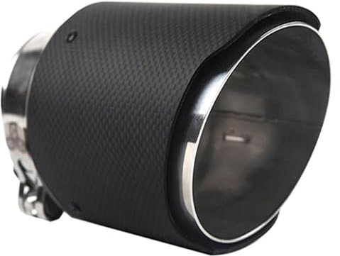 RINKTEEA Auspuffspitze Universal Auto Edelstahl Auspuff Spitze Ende Schalldämpfer 1PC Endrohr Gerade Matte Schwarz Carbon Faser(51-76mm)