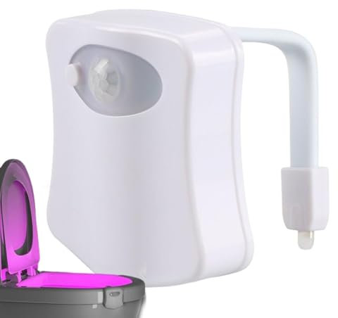 Toilet Light Motion Sensor, Toilet LED Lights Color Changing, Toilet Bowl Light Motion Sensor Activated Nightlight, Cool Fun Bathroom Accessory Unique Funny Gadgets for Bathroom Decor, Kids Cool Stuff