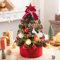 HO2NLE 45cm Mini LED Albero di Natale Piccolo Rosso Albero di Natale da Tavolo Preilluminato con Ornamenti Decorazione