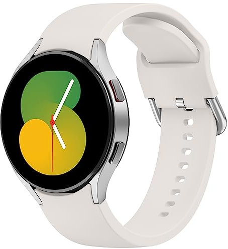 Vancle Armband für Samsung Galaxy Watch 5 Pro Armband 45mm,Samsung Galaxy Watch 5 Armband 40mm 44mm Damen Herren,Silikon Sport Ersatzarmbänder für Samsung Galaxy Watch 5(Starlight)