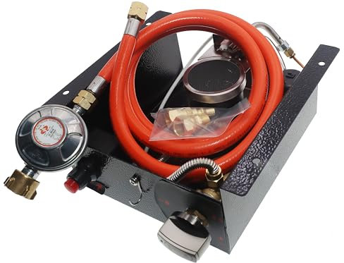 Meter Star Gasheizer-Set-Ersatz, einschließlich Druckminderventil und 1,5 m Schlauch, Propangas-Glasrohr-Heizungssteuerkasten, Lufteinlass, 10 mm Außenheizungsregler, Heizofen-Heizungs-Montagesatz