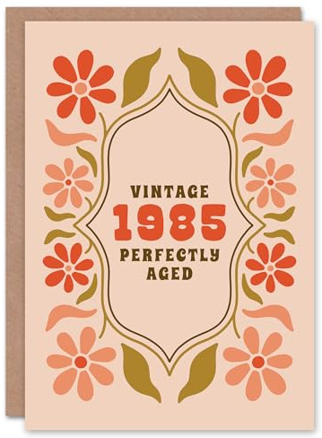 Artery8 Vintage Year Floral Flowers Her Born 1985 Aged 40 Years Old 40th Birthday Card Mum Gran Wife